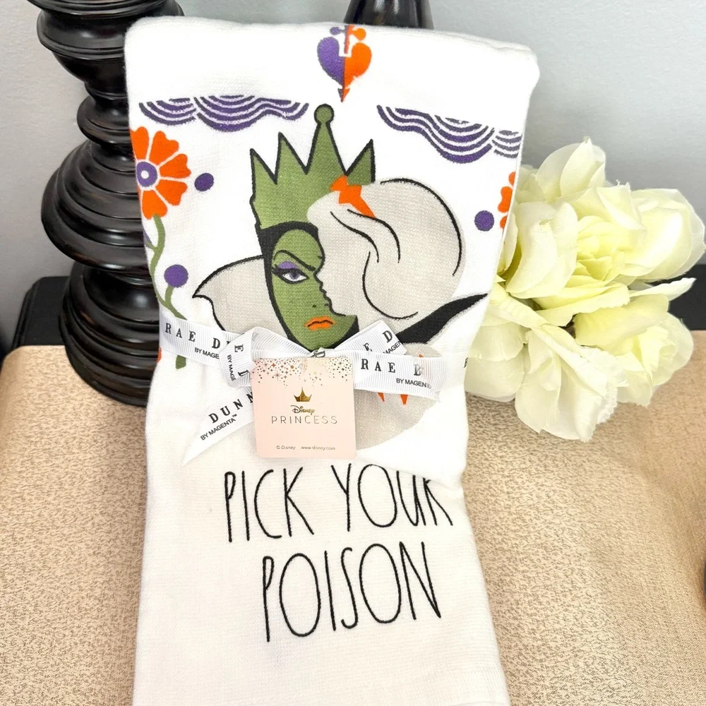 NWT Rae Dunn Disney 2PK Snow White PICK YOUR POISON Kitchen Towels